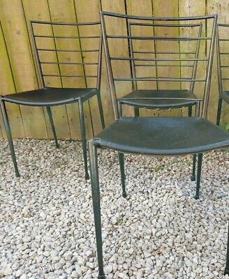 Mid century modern 3 Ladderax Chairs Black Seat Frame