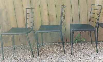 Mid century modern 3 Ladderax Chairs Black Seat Frame