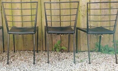 Mid century modern 3 Ladderax Chairs Black Seat Frame