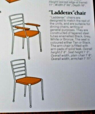 Mid century modern 3 Ladderax Chairs Black Seat Frame