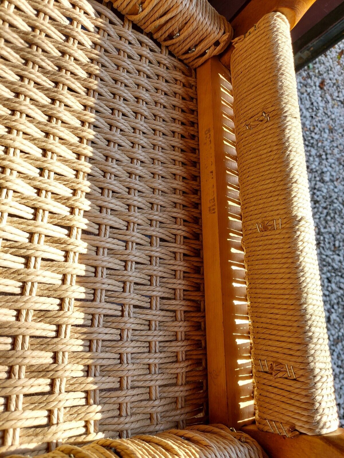 MCM 2 Scandinavian Dining Chairs Double Side Rung Danish Chord