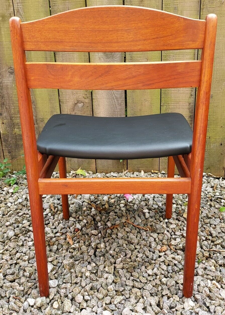 Mid century modern 4 Boltinge Møbelfabrik Dining Chairs Black vinyl
