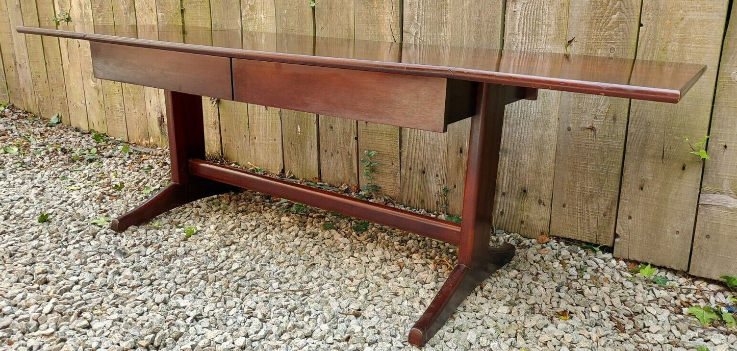 Mid Century Modern AH Mcintosh Drop Leaf Coffee Table With Drawers