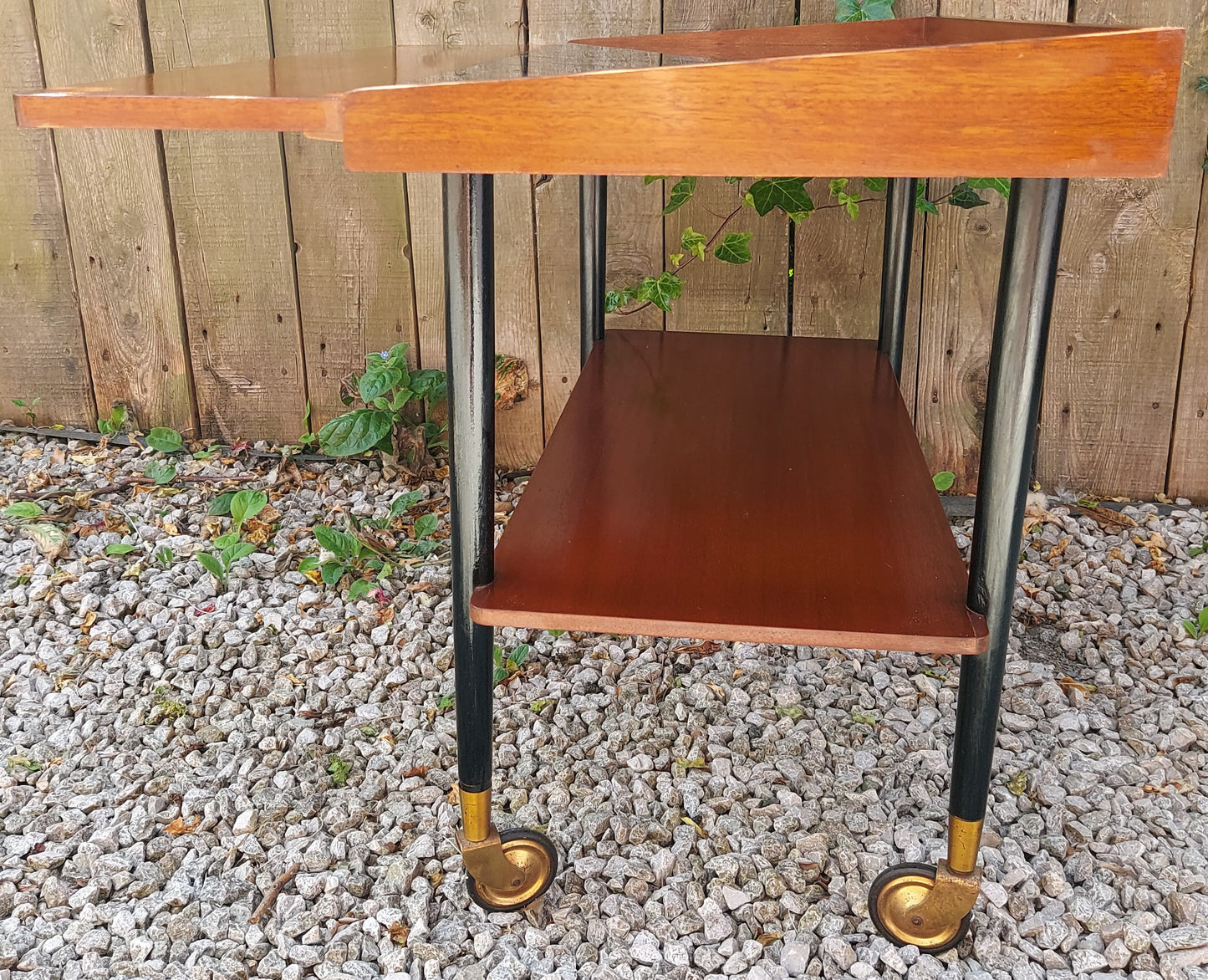 MCM Long Drop leaf Drinks Trolley Teak Formica