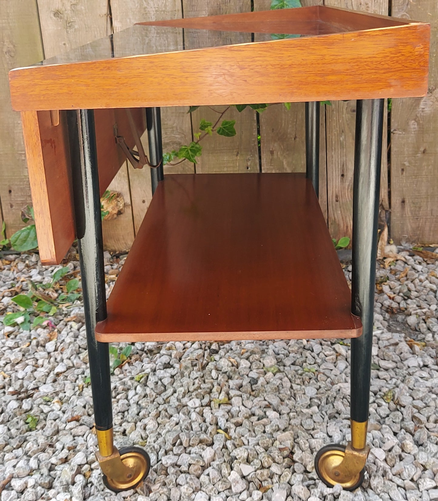 MCM Long Drop leaf Drinks Trolley Teak Formica