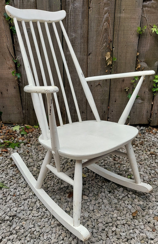 Mid Century Ercol Windsor Goldsmith 435 Rocking Chair painted