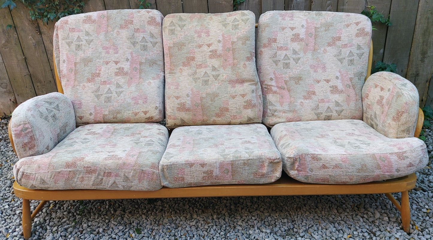 MCM Ercol Jubilee 766 Sofa Blond with original upholstery 3 seater