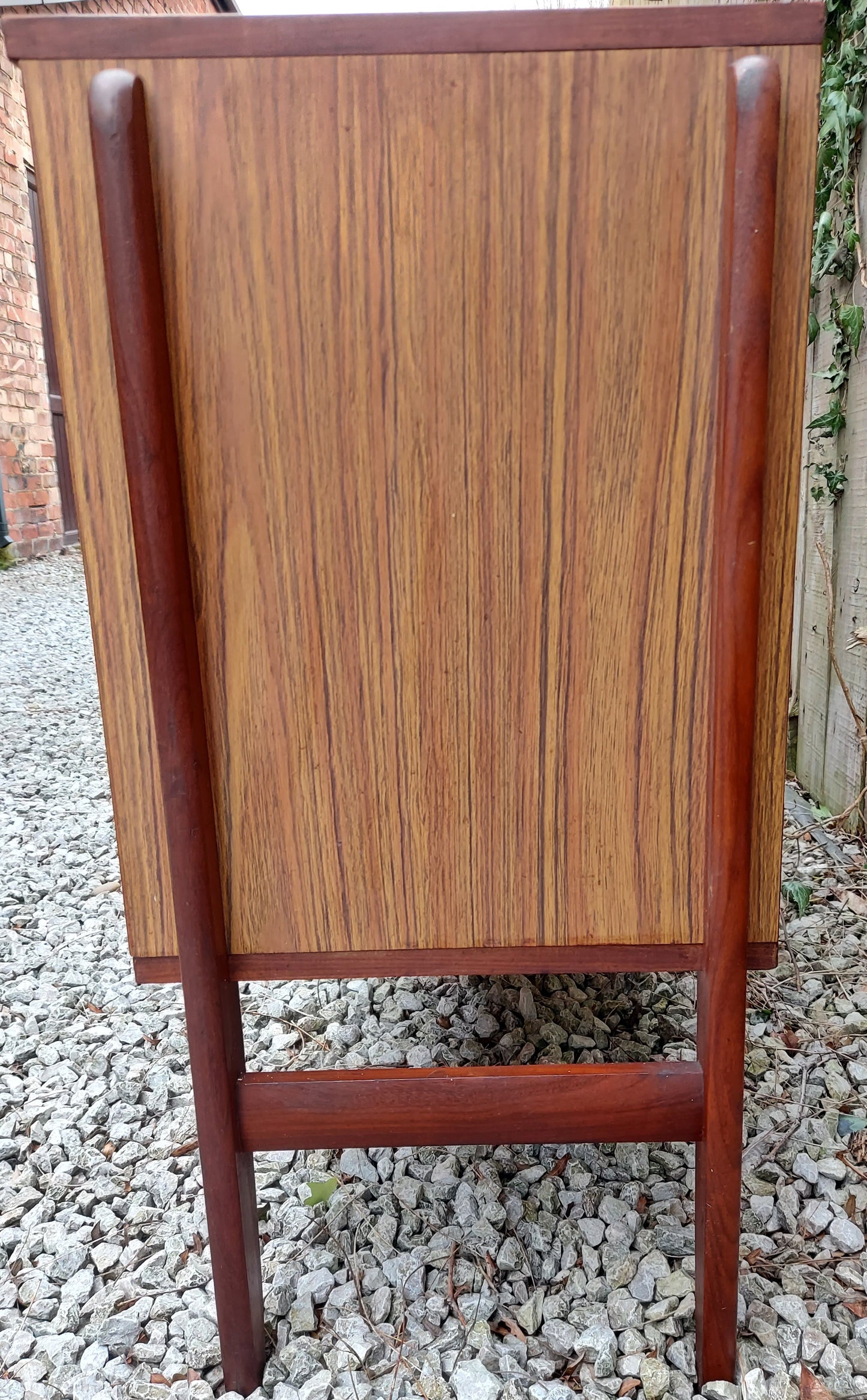 Mid Century Modern Wood Effect Formica Sideboard Wood Leg Detail