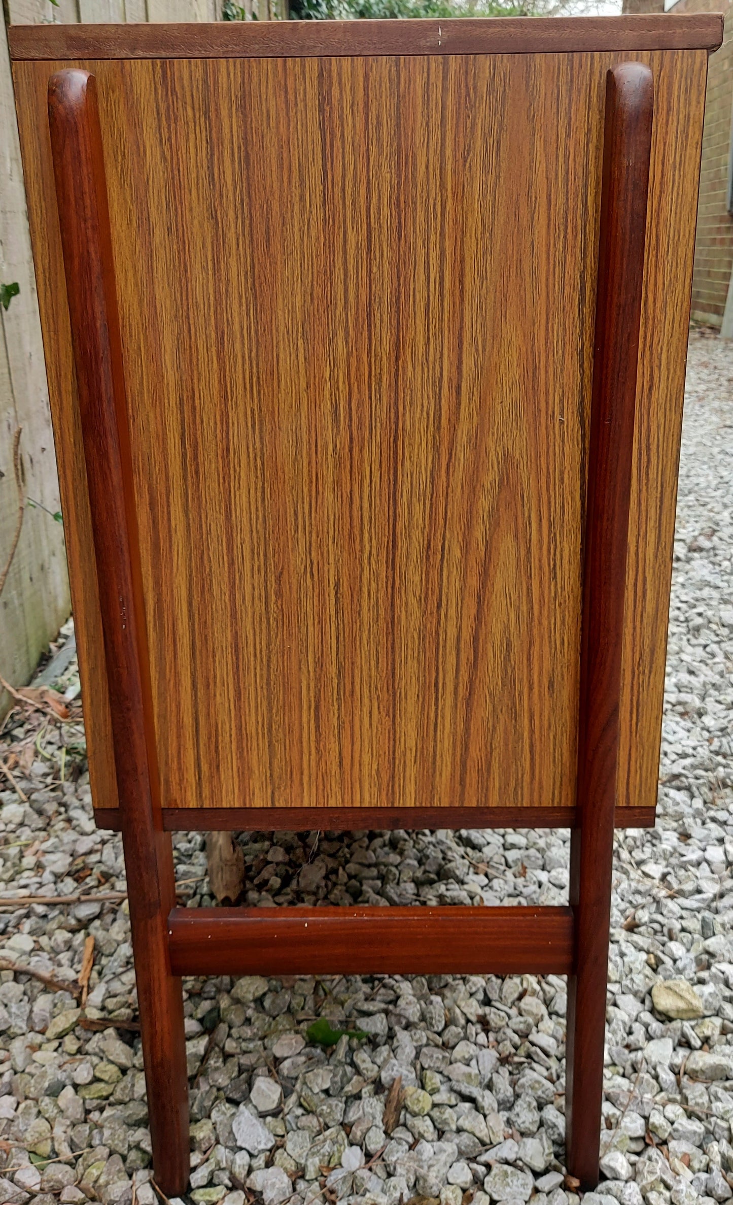 Mid Century Modern Wood Effect Formica Sideboard Wood Leg Detail