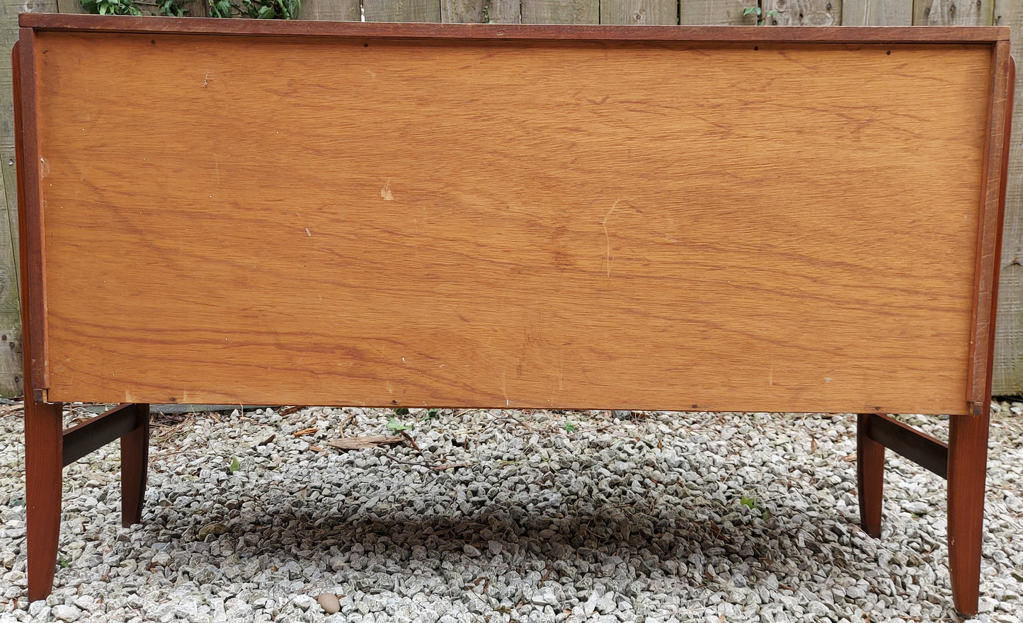 Mid Century Modern Wood Effect Formica Sideboard Wood Leg Detail