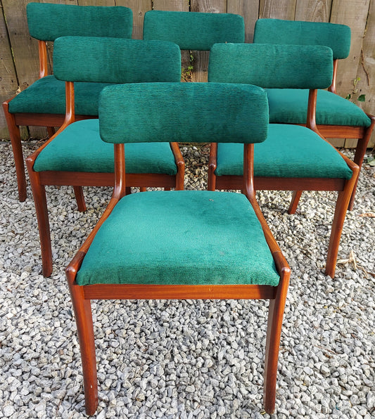 MCM 6 vanson chairs newly upholstered green