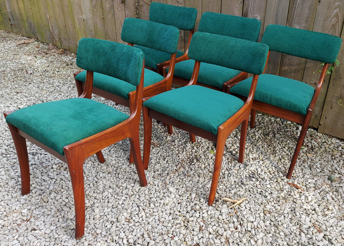 MCM 6 vanson chairs newly upholstered green