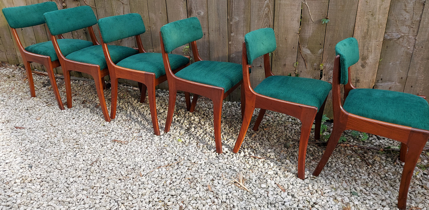 MCM 6 vanson chairs newly upholstered green