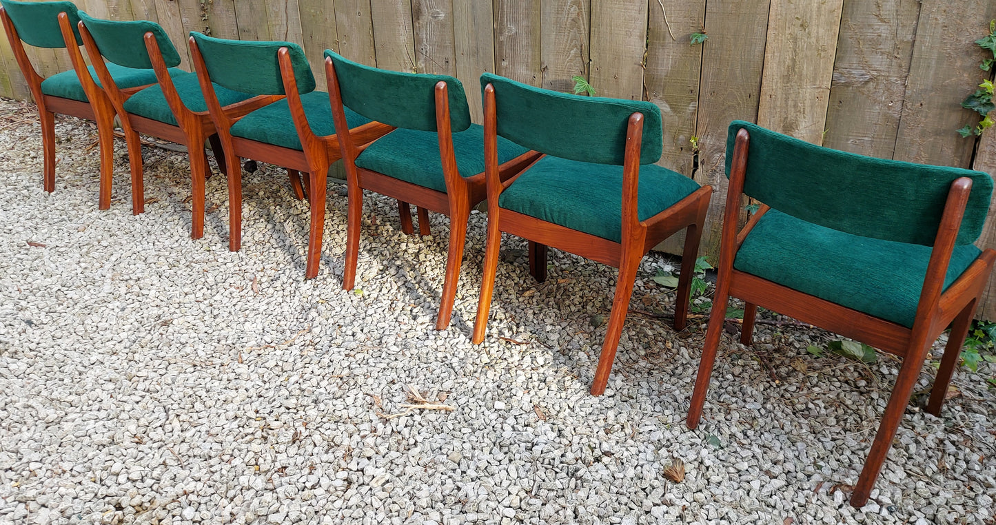 MCM 6 vanson chairs newly upholstered green