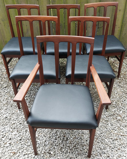 Mid Century Modern 6 chairs incl 1 carver younger newly reupholstered