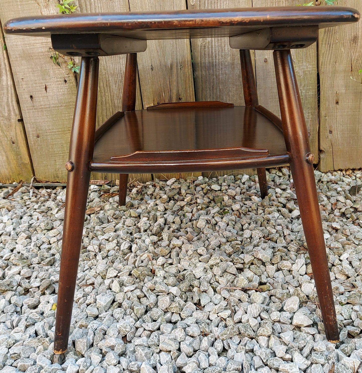 Mid century modern ercol butler tray traditional finish blue label