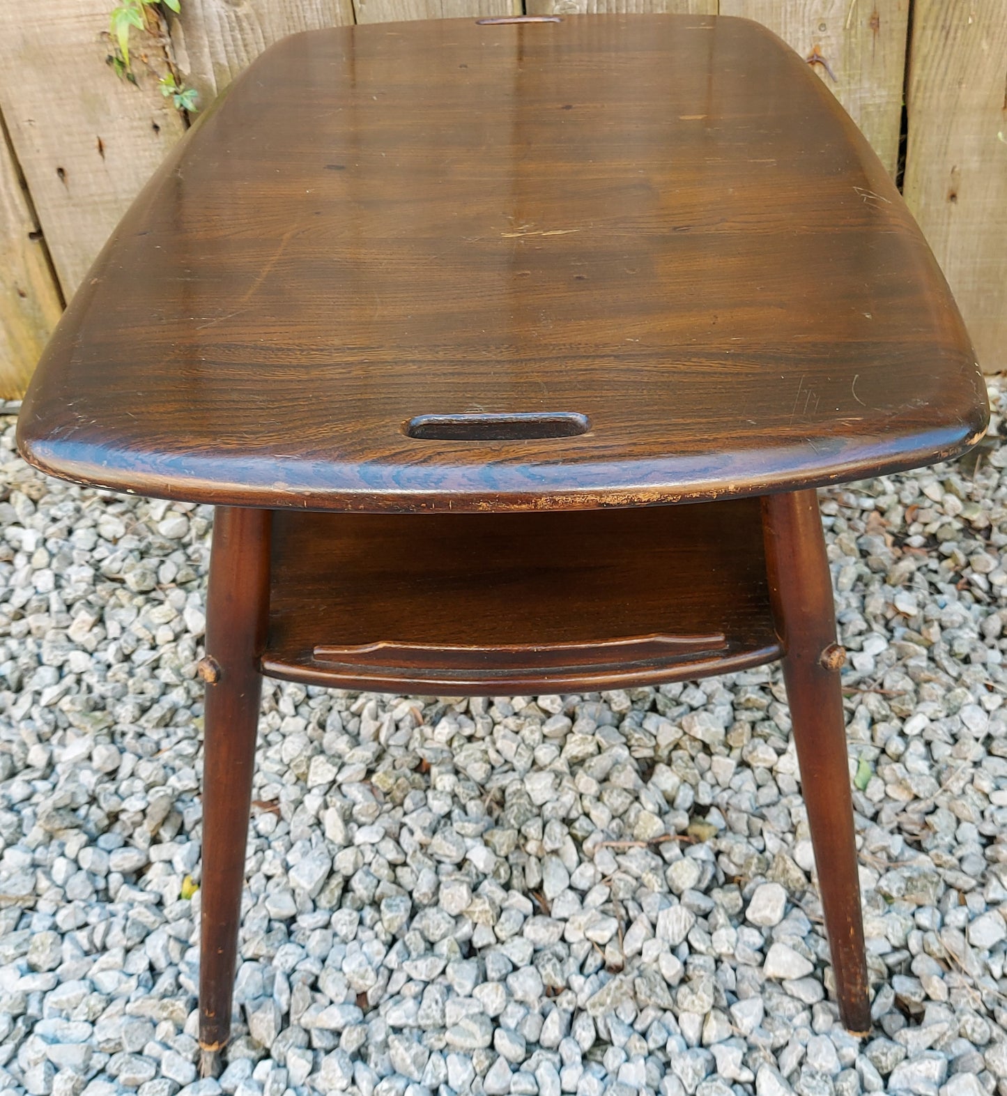 Mid century modern ercol butler tray traditional finish blue label