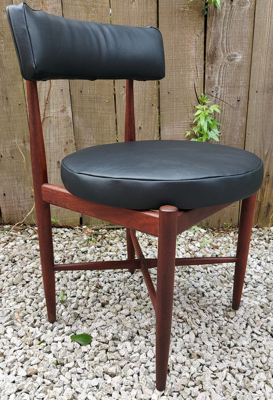 MCM 4 G Plan Fresco Dining Chairs Black Vinyl