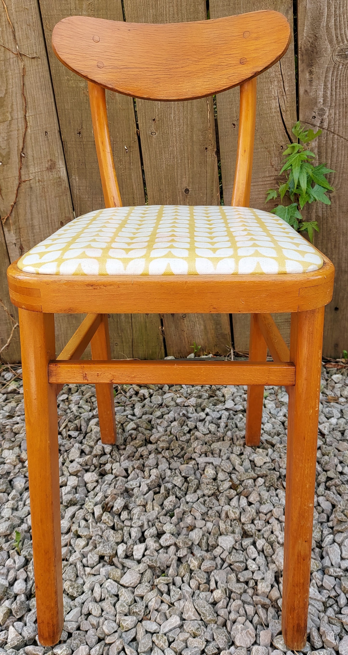 MCM retro 2 kitchen chairs and 2 stools reupholstered