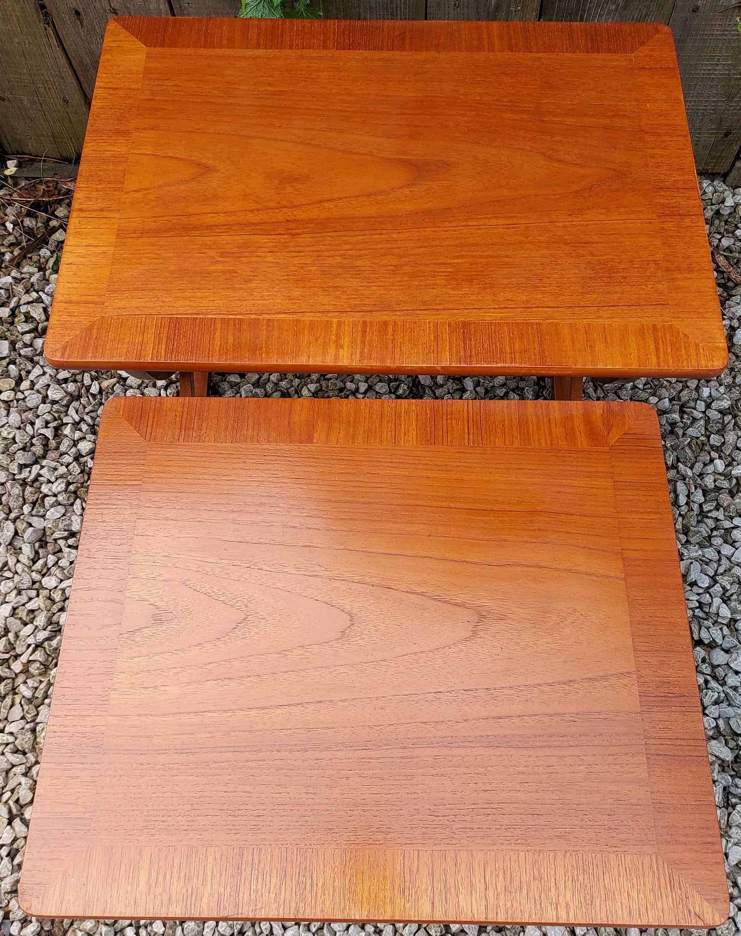 Mid Century Modern Nathan Citadel Nest of 2 Tables Teak Veneer