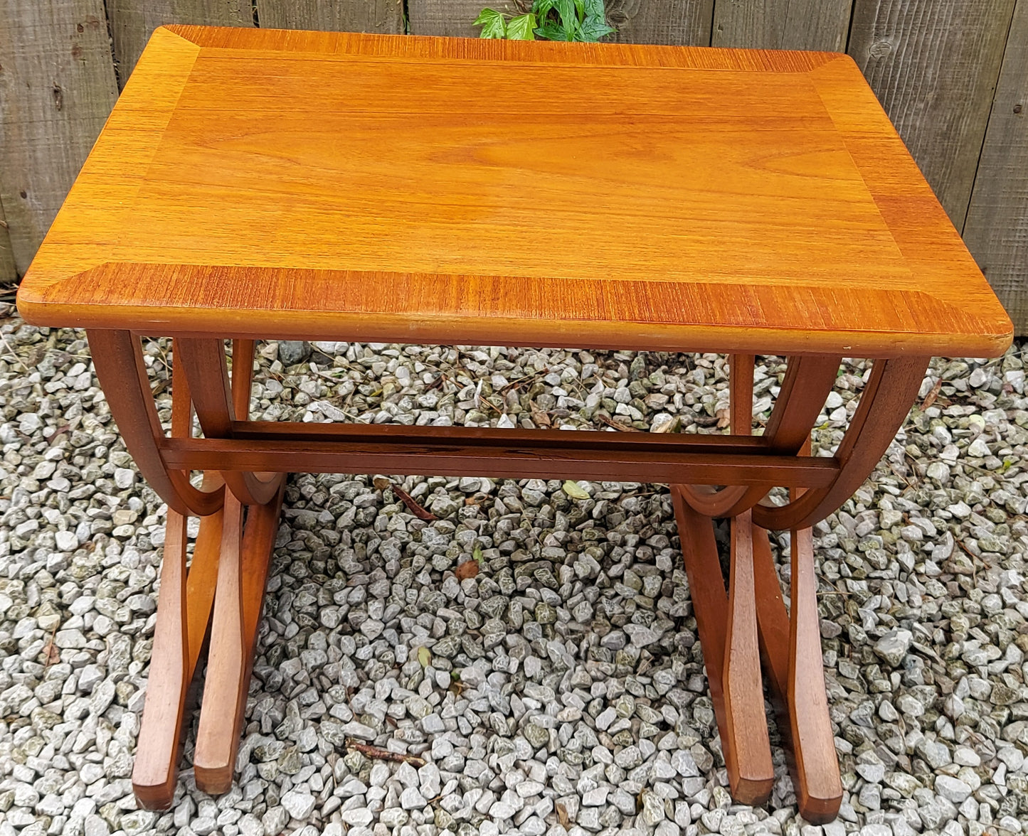 Mid Century Modern Nathan Citadel Nest of 2 Tables Teak Veneer