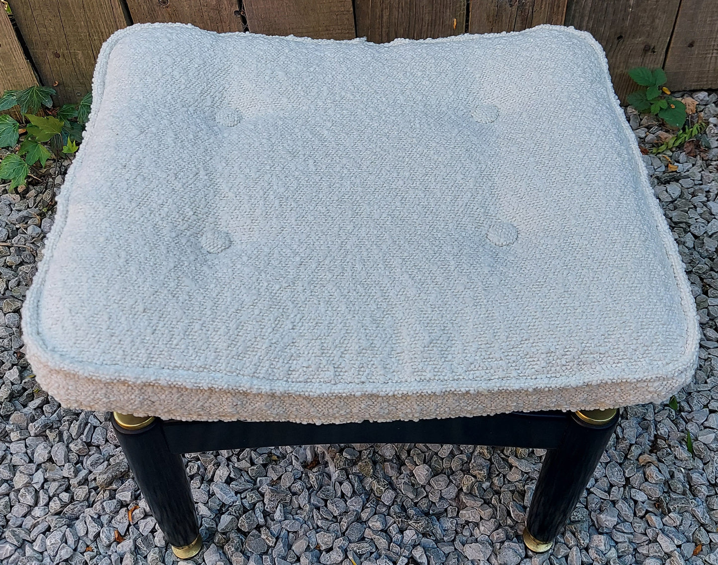 Mid century Modern e gomme gplan ivory bouclé vanity stool