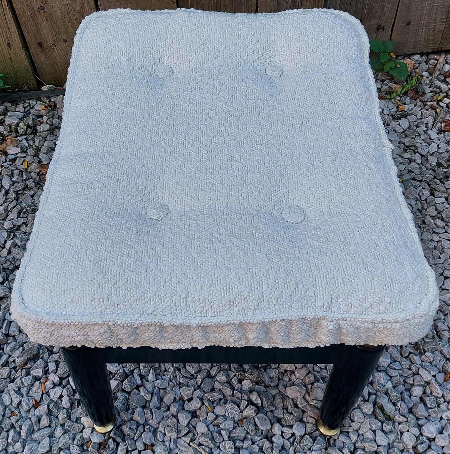 Mid century Modern e gomme gplan ivory bouclé vanity stool