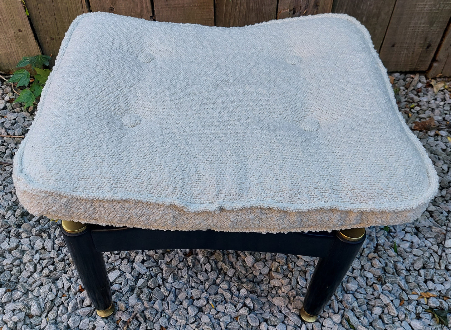 Mid century Modern e gomme gplan ivory bouclé vanity stool