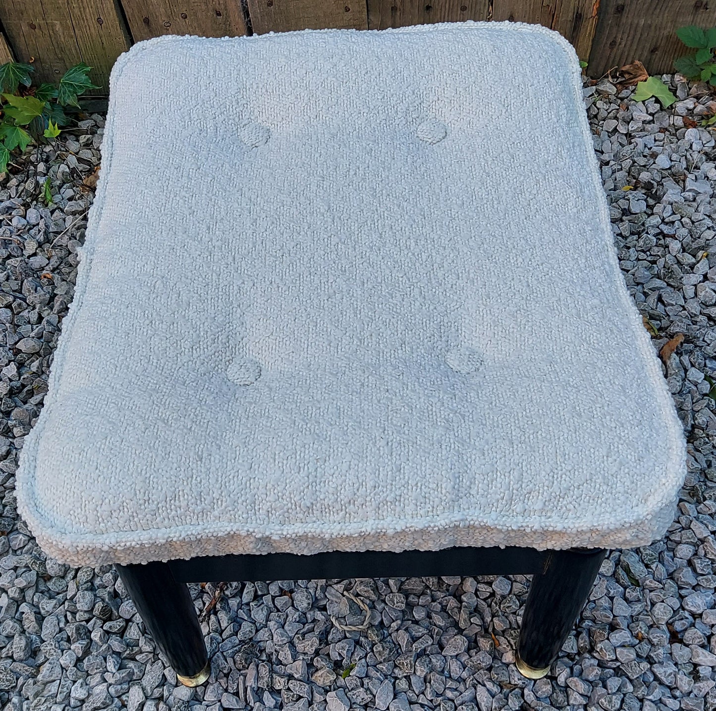 Mid century Modern e gomme gplan ivory bouclé vanity stool