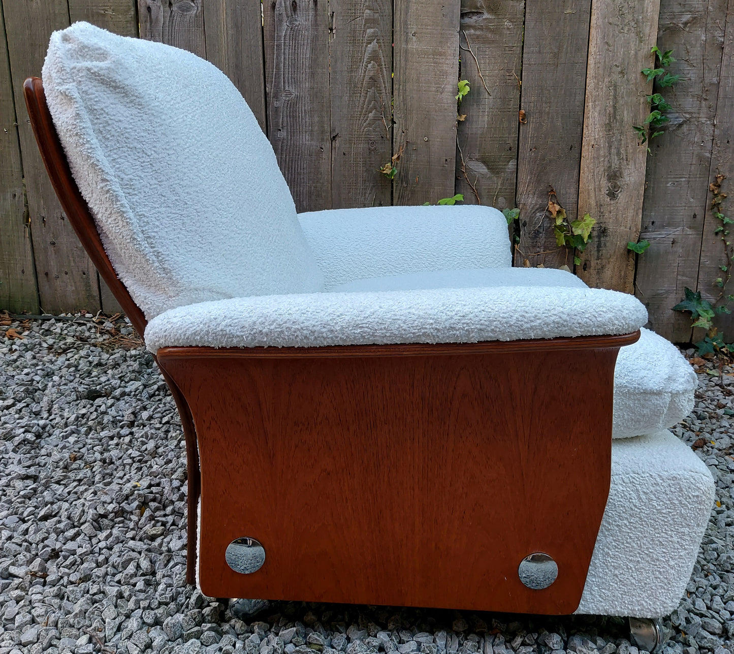 MCM 2 GPlan Tulip armchairs reupholstered