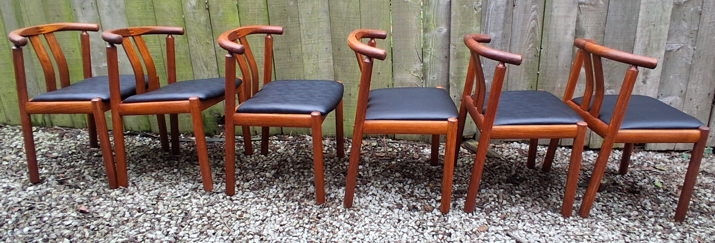 Mid Century Modern 6 Dining Chairs Hans Frydendal 'Cleopatra' for Boltinge