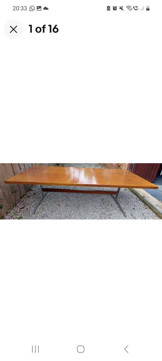 MCM Danish rosewood & Aluminium Table/Desk Marius Byrialsen Nipu Møbler