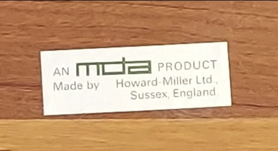 mcm Howard Miller smoke glass metal teak coffee table on wheels