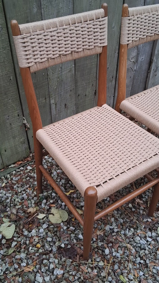 Mid Century Mod 2 Charlotte Perriand Style Dordogne Chair Robert Sentou rewoven