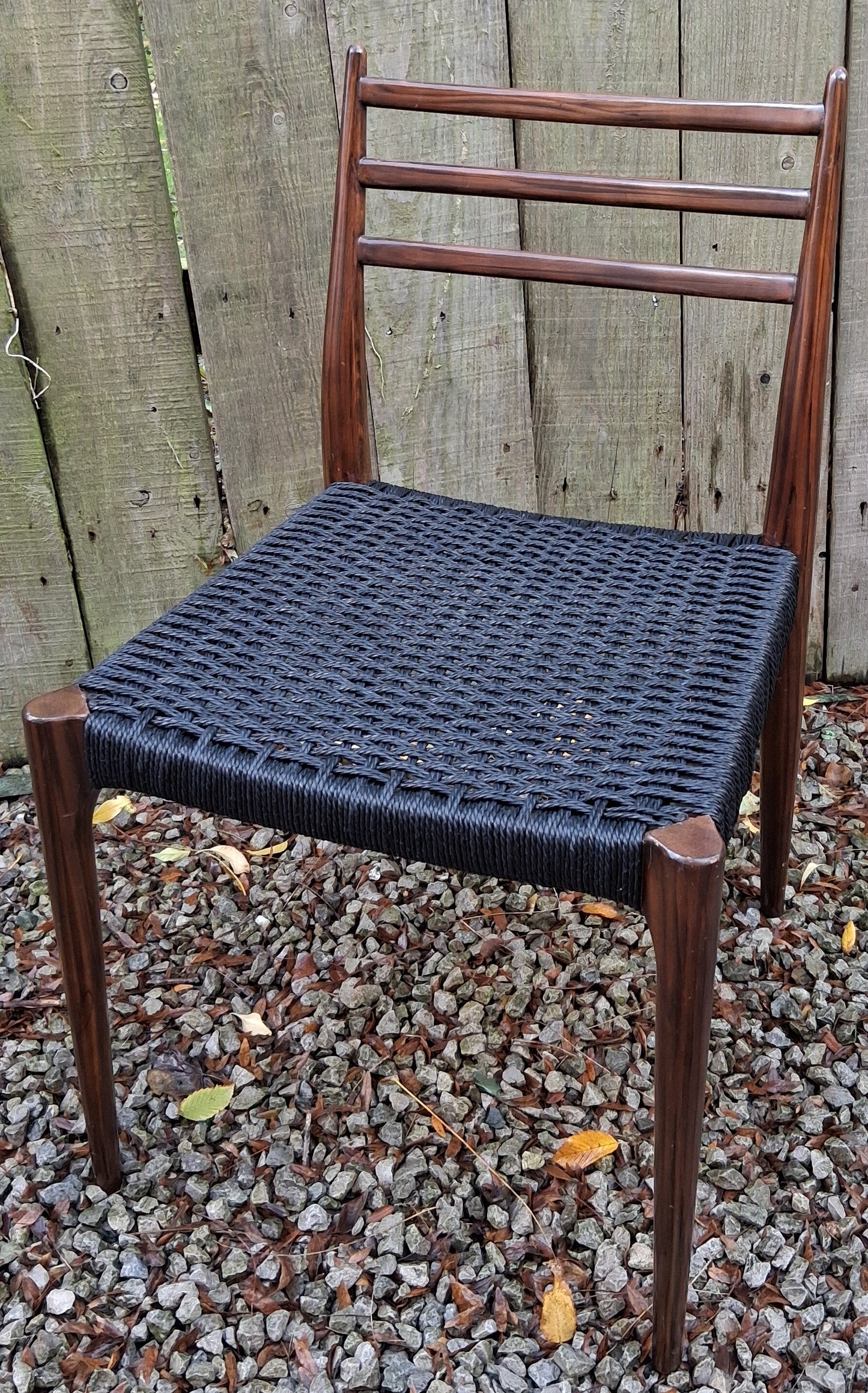 MCM Ladder Back Danish Papercord Statement/desk chair Walnut effect