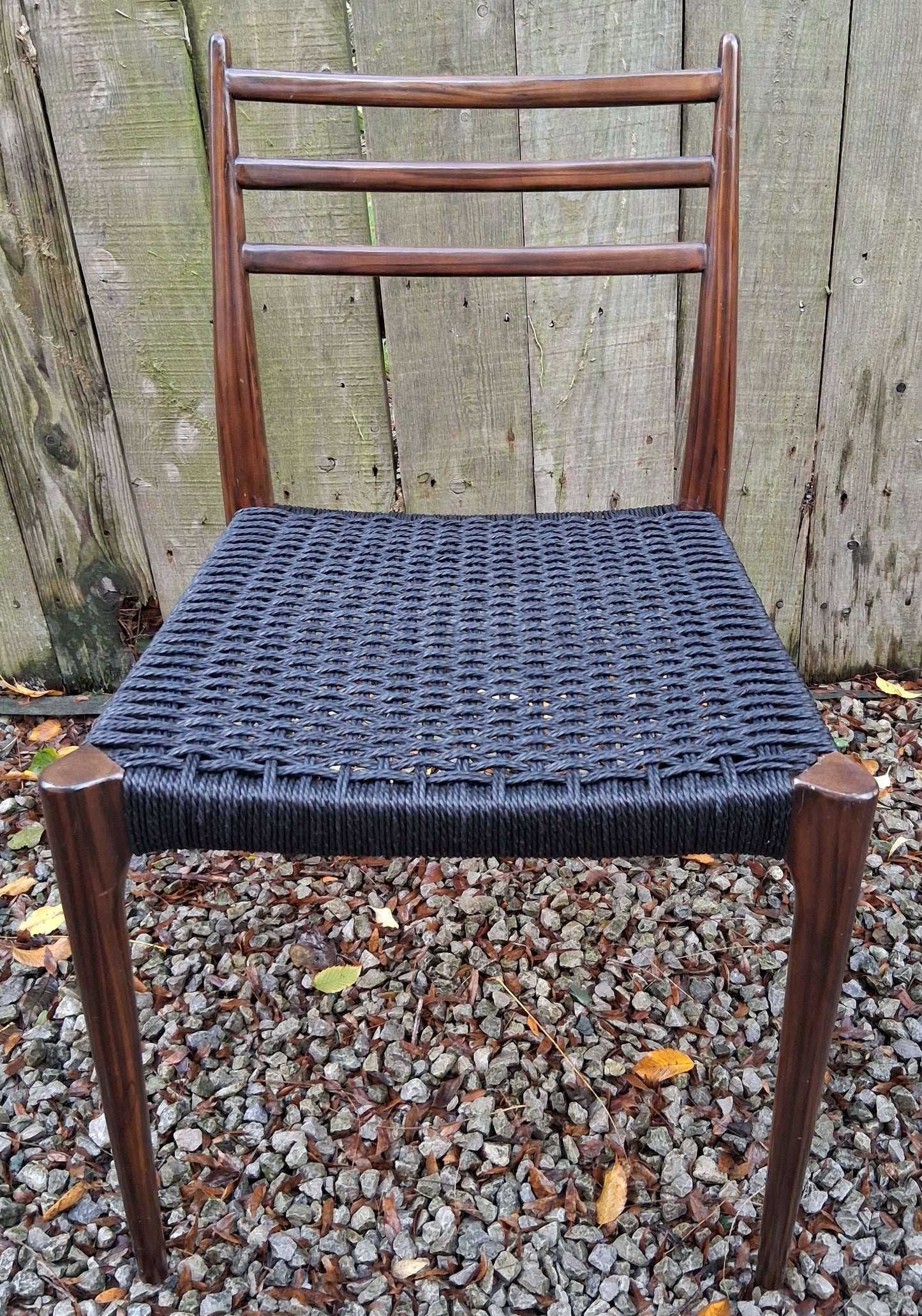 MCM Ladder Back Danish Papercord Statement/desk chair Walnut effect