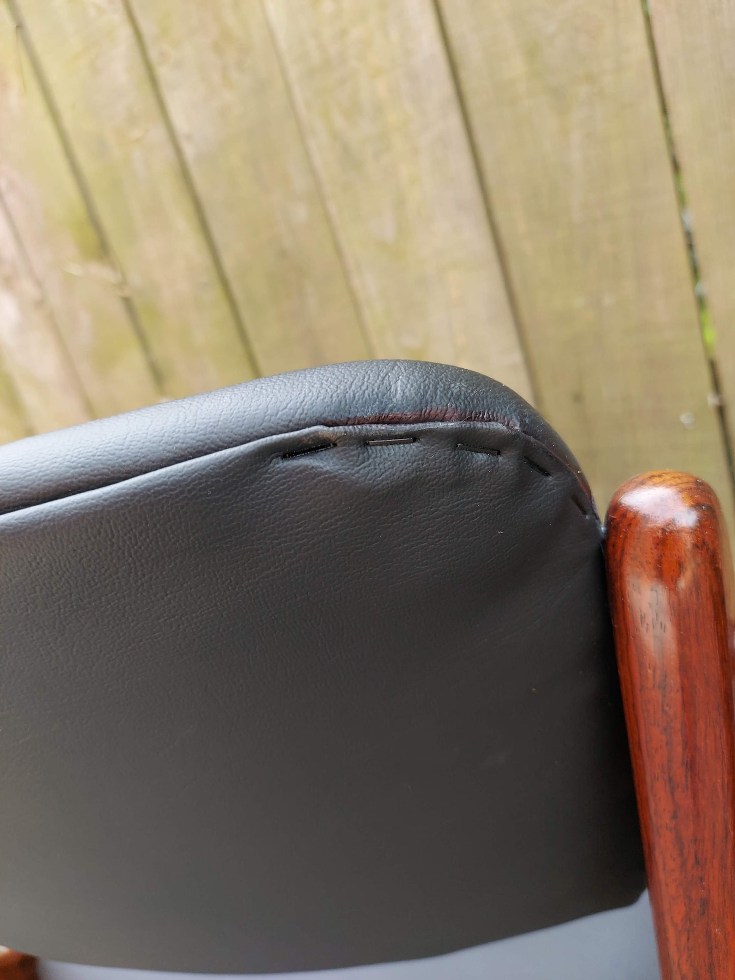 MCM 2 Rosewood O.D. Mobler A/S chairs Black vinyl