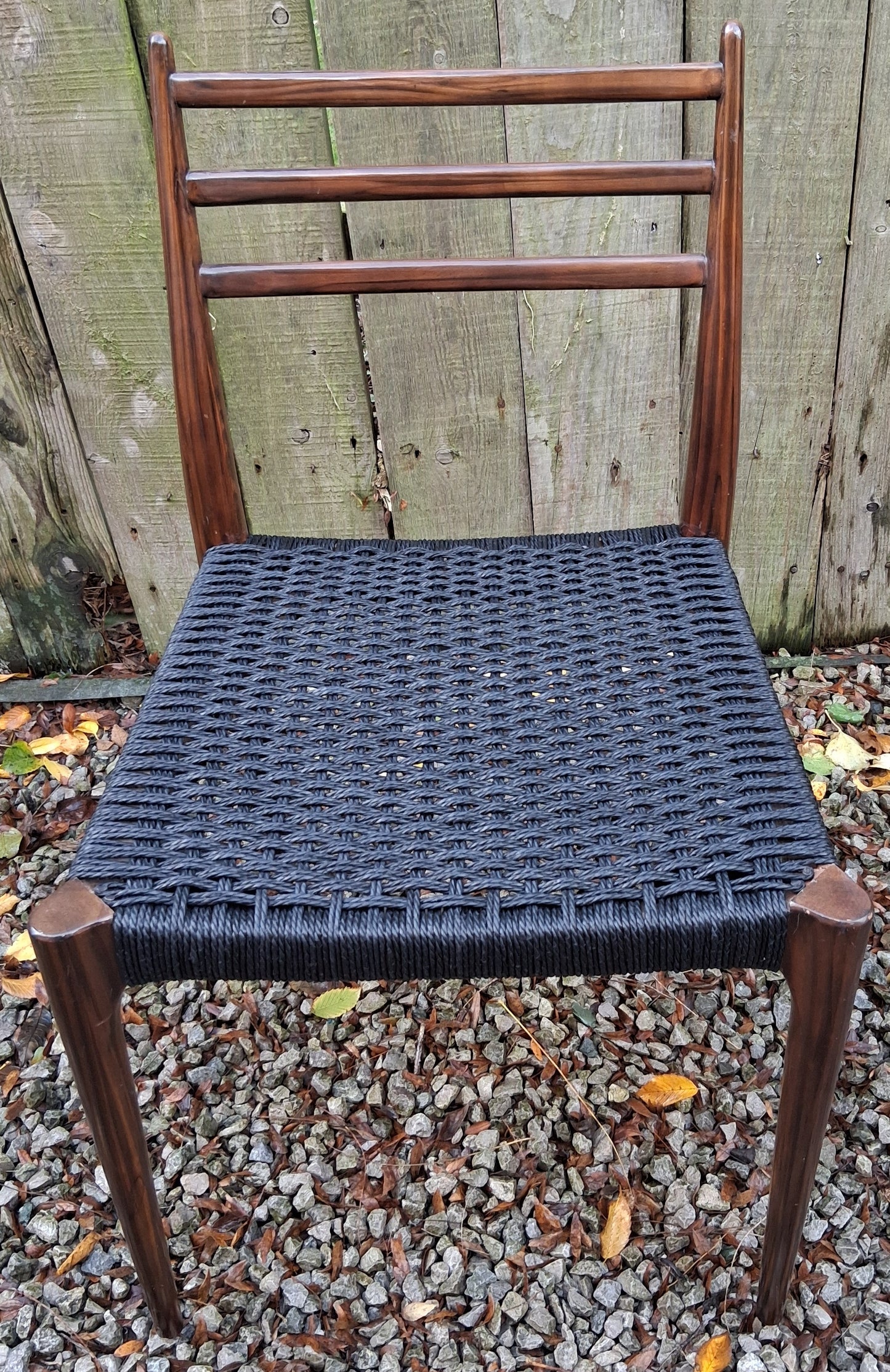 MCM Ladder Back Danish Papercord Statement/desk chair Walnut effect