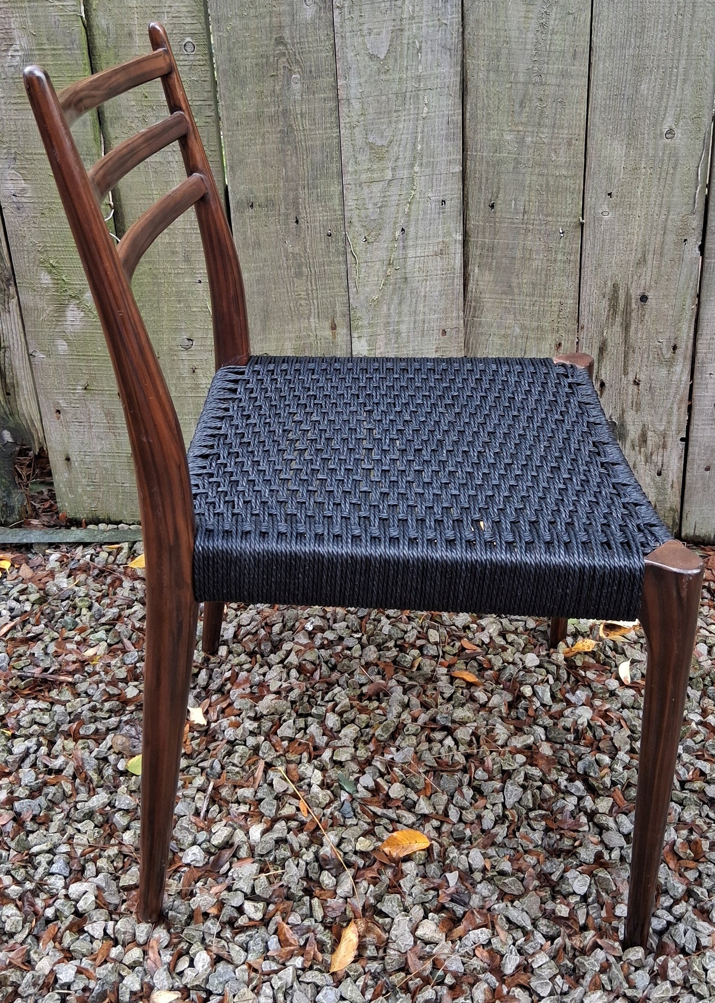 MCM Ladder Back Danish Papercord Statement/desk chair Walnut effect