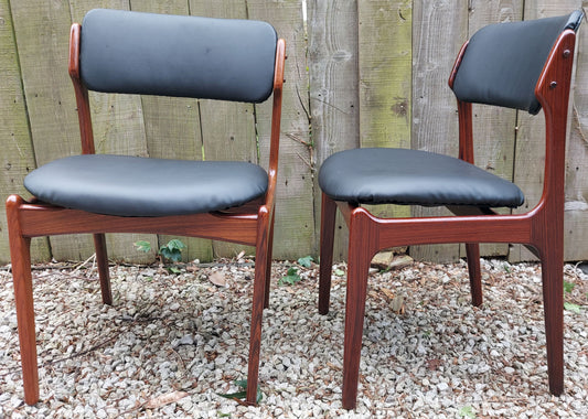 MCM 2 Rosewood O.D. Mobler A/S chairs Black vinyl