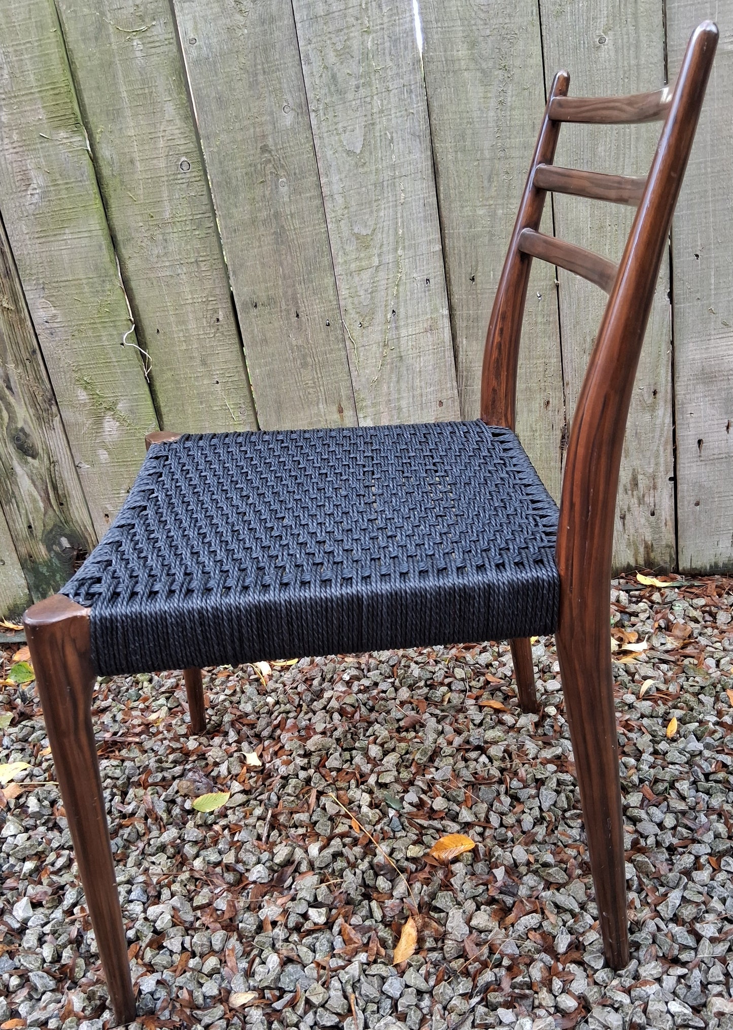 MCM Ladder Back Danish Papercord Statement/desk chair Walnut effect