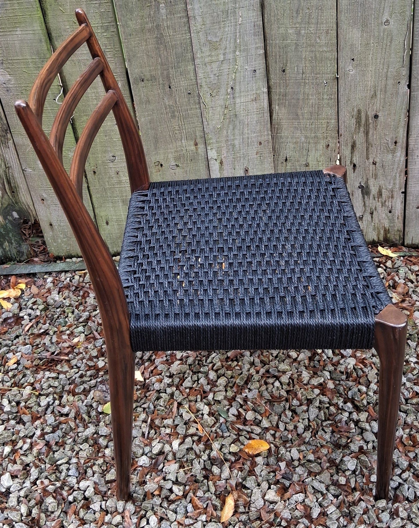 MCM Ladder Back Danish Papercord Statement/desk chair Walnut effect