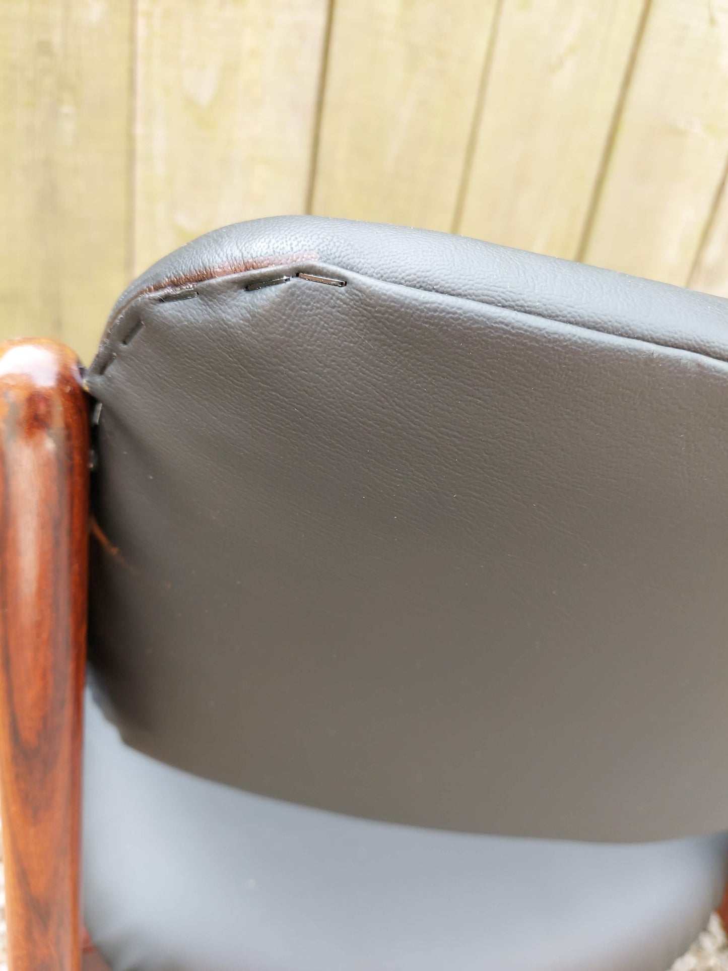 MCM 2 Rosewood O.D. Mobler A/S chairs Black vinyl