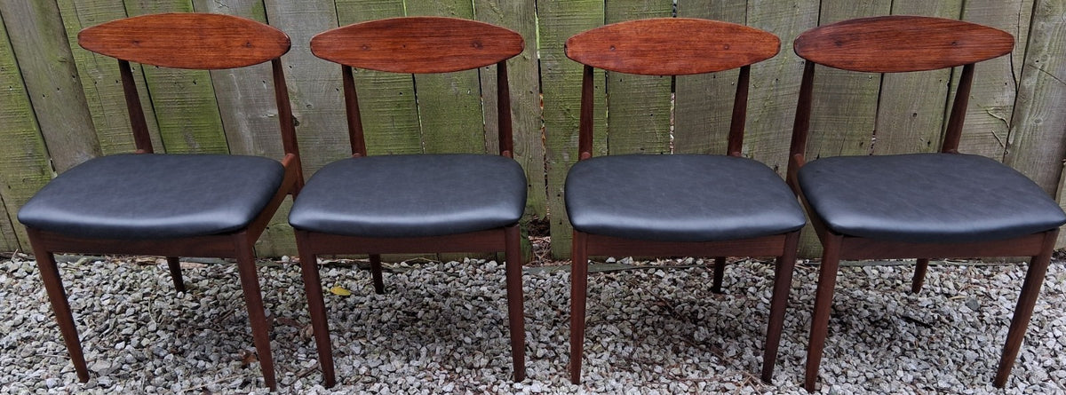 Mid Century Modern 4 GPlan chairs 2 chairs orig Kofod Larsen gold marks 2 reproB