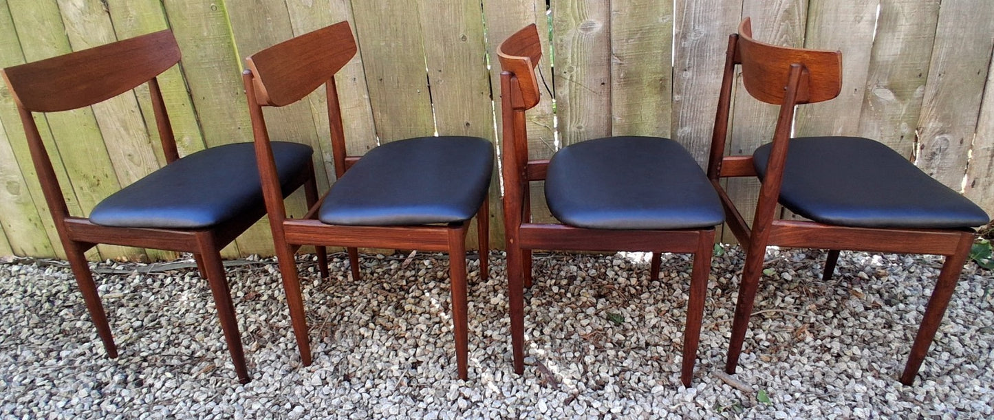 Mid Century Modern 4 GPlan  chairs 2 chairs orig Kofod Larsen gold marks 2 repro