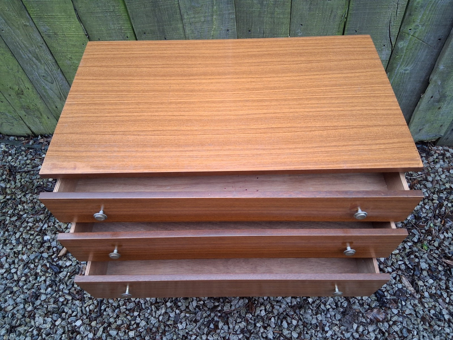 Mid Century Modern Schreiber Set of 4 drawers metal handles