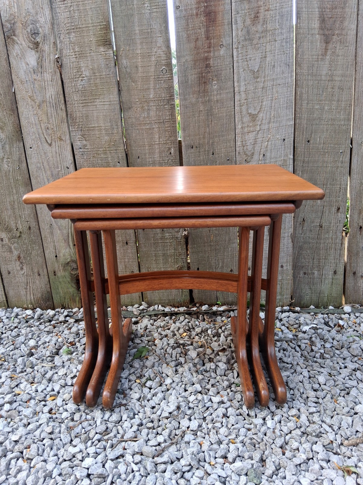 Mid Century Modern Gplan Nest of Tables Curved stretcher Fresco B