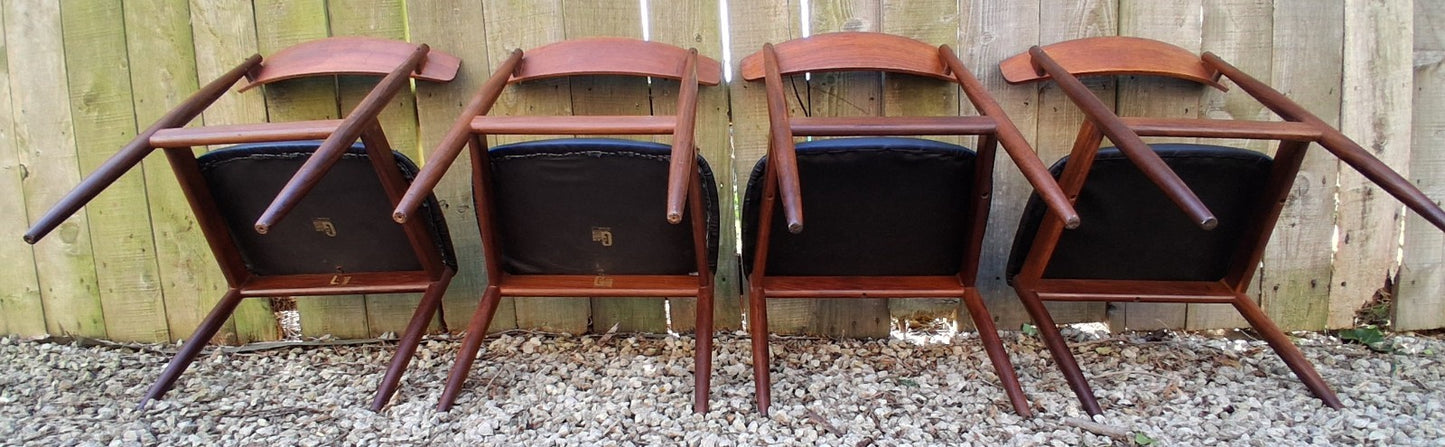 Mid Century Modern 4 GPlan  chairs 2 chairs orig Kofod Larsen gold marks 2 repro
