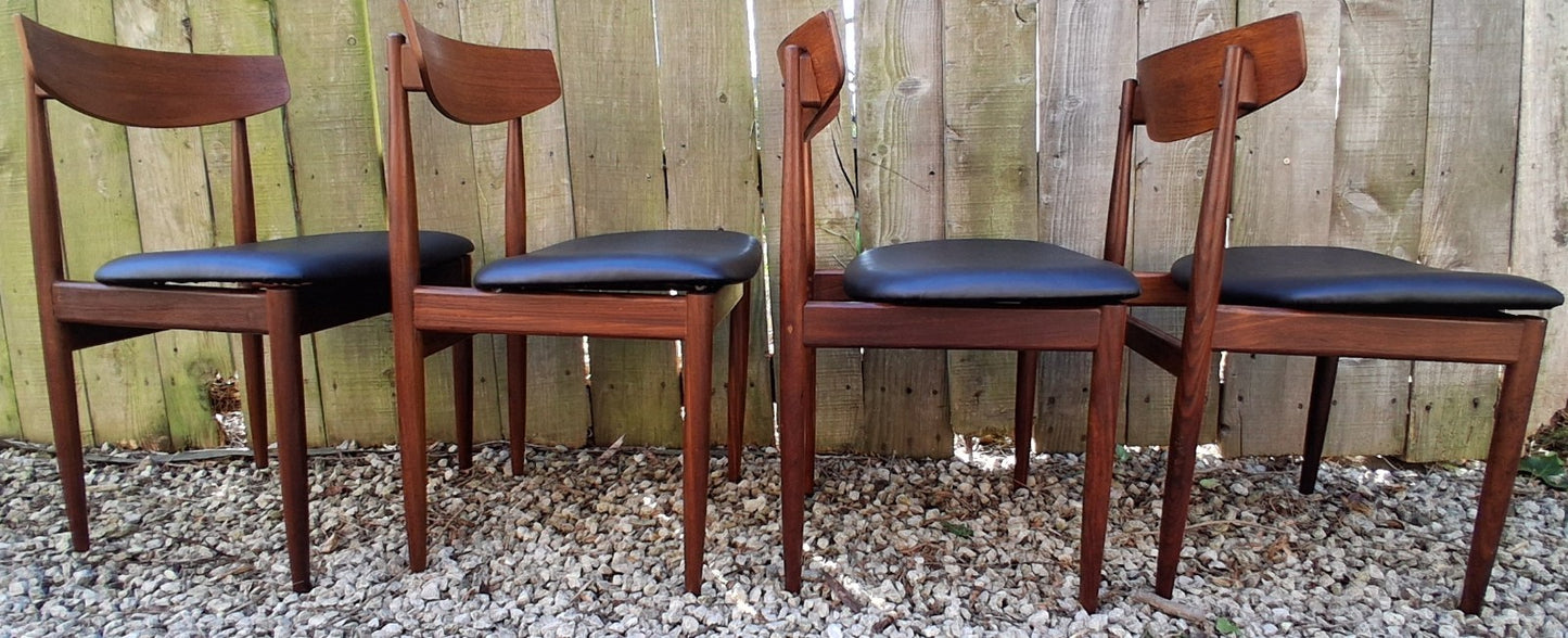 Mid Century Modern 4 GPlan  chairs 2 chairs orig Kofod Larsen gold marks 2 repro