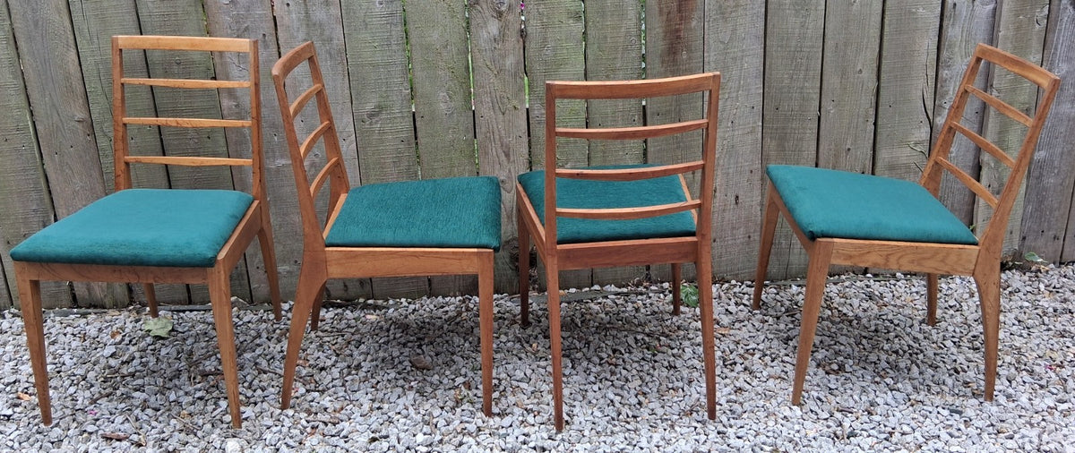 Mid Century 4 Repholstered Teak Dining Chairs McIntosh Model no 9073